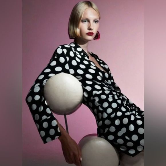 ZARA Dot Shirt Wrap Dress - Picture 4 of 9